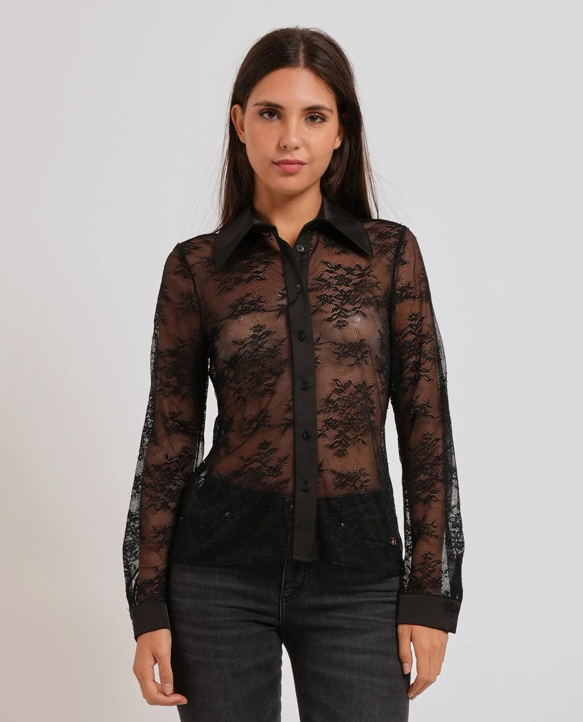 Yes Zee - Camicia Classica In Pizzo - Donna - World Fashion