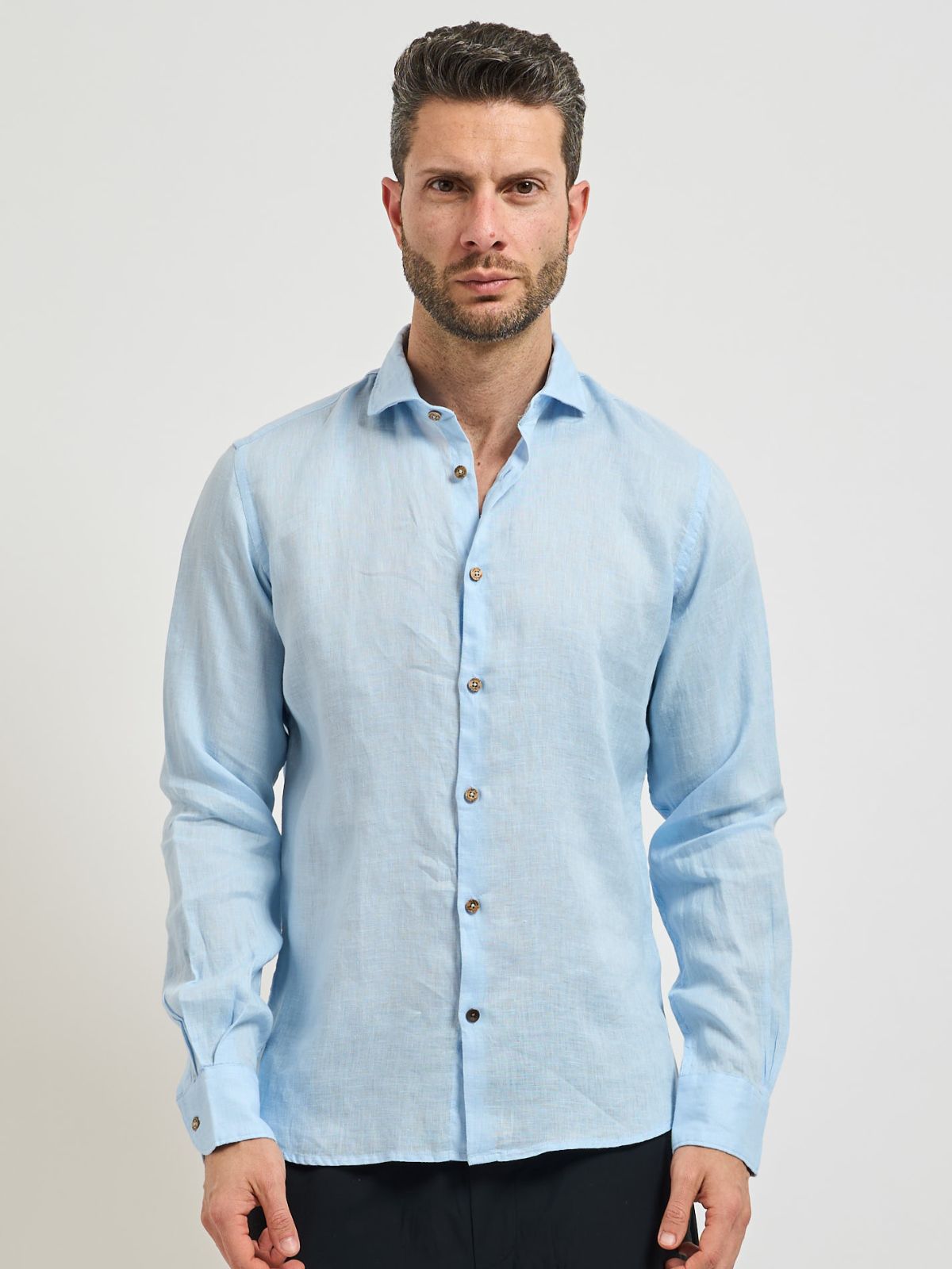 Yes Zee - Camicia in lino. - Uomo - World Fashion