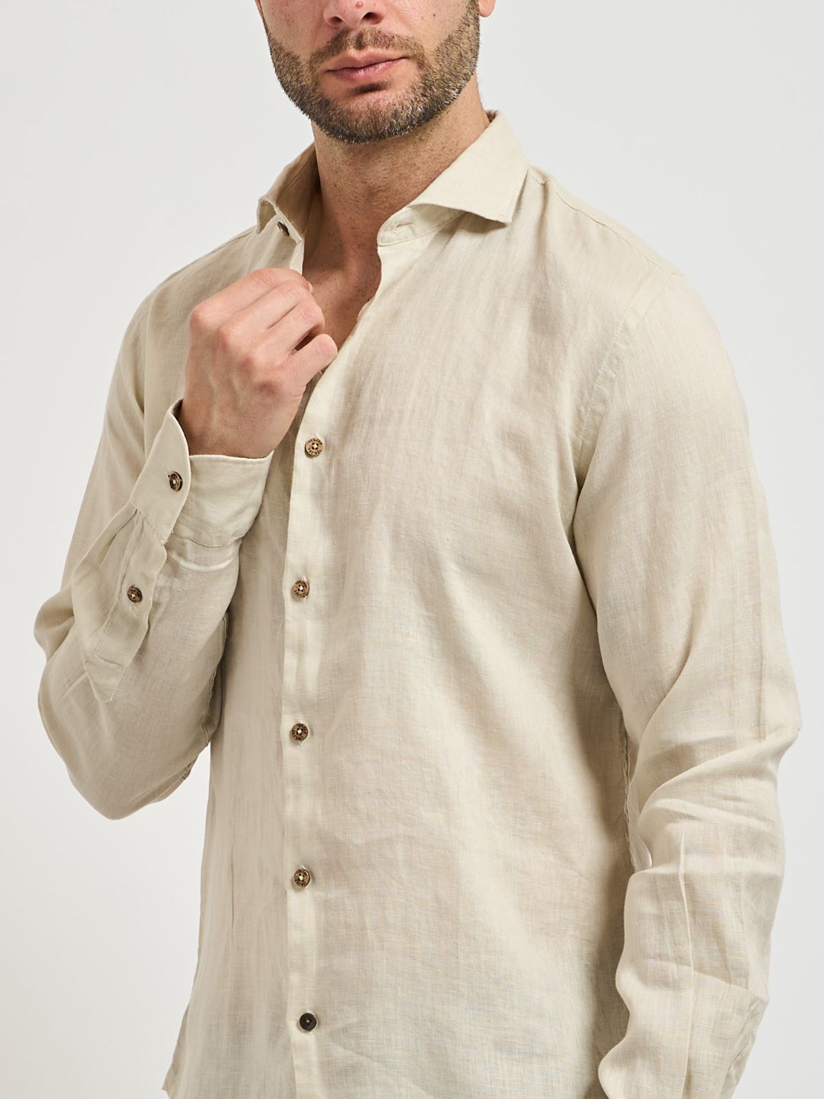 Yes Zee - Camicia in lino. - Uomo - World Fashion