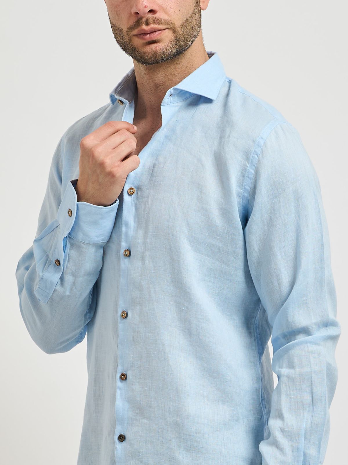 Yes Zee - Camicia in lino. - Uomo - World Fashion