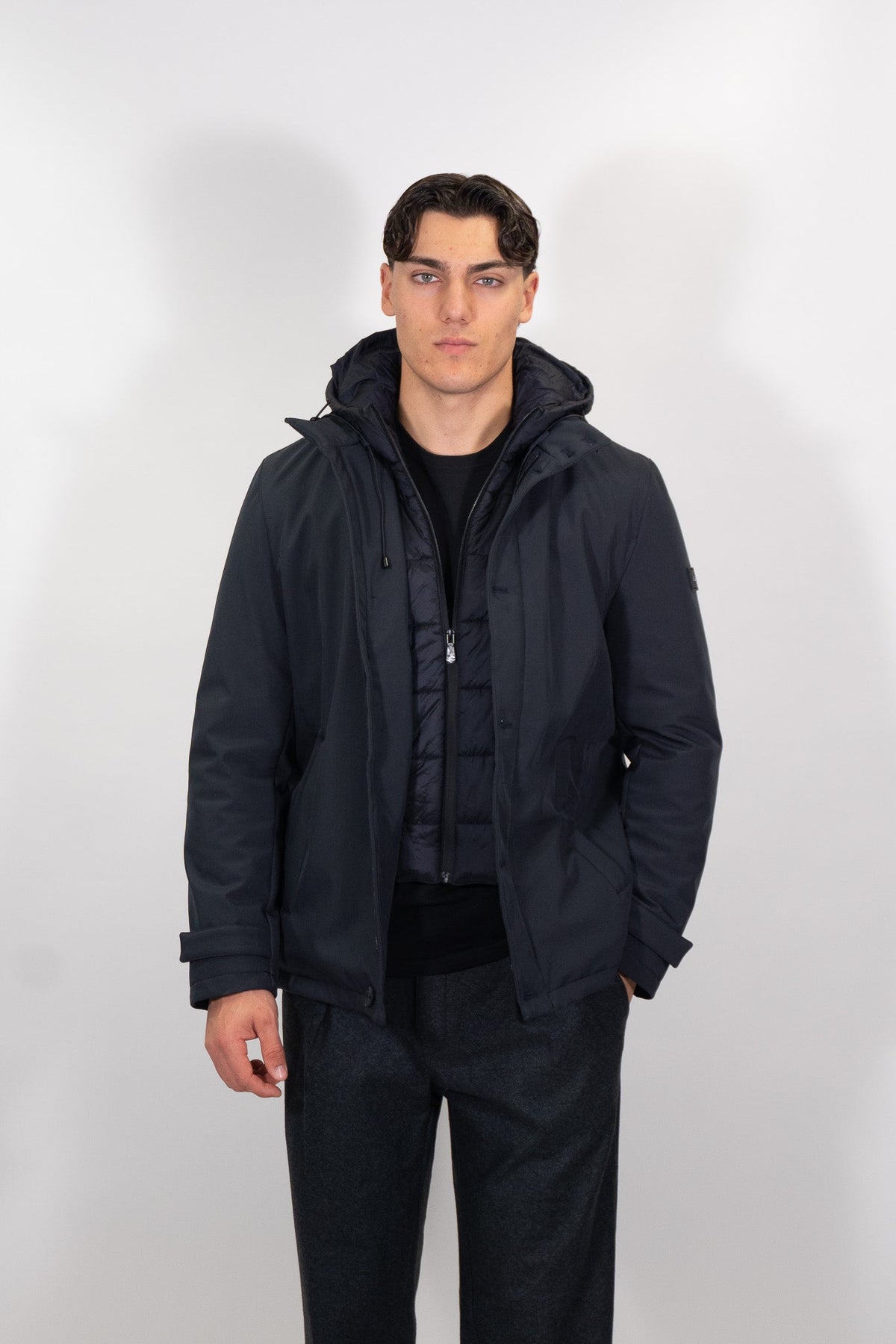 Yes Zee - Cappotto in softshell con finto gilet staccabile - Uomo - World Fashion