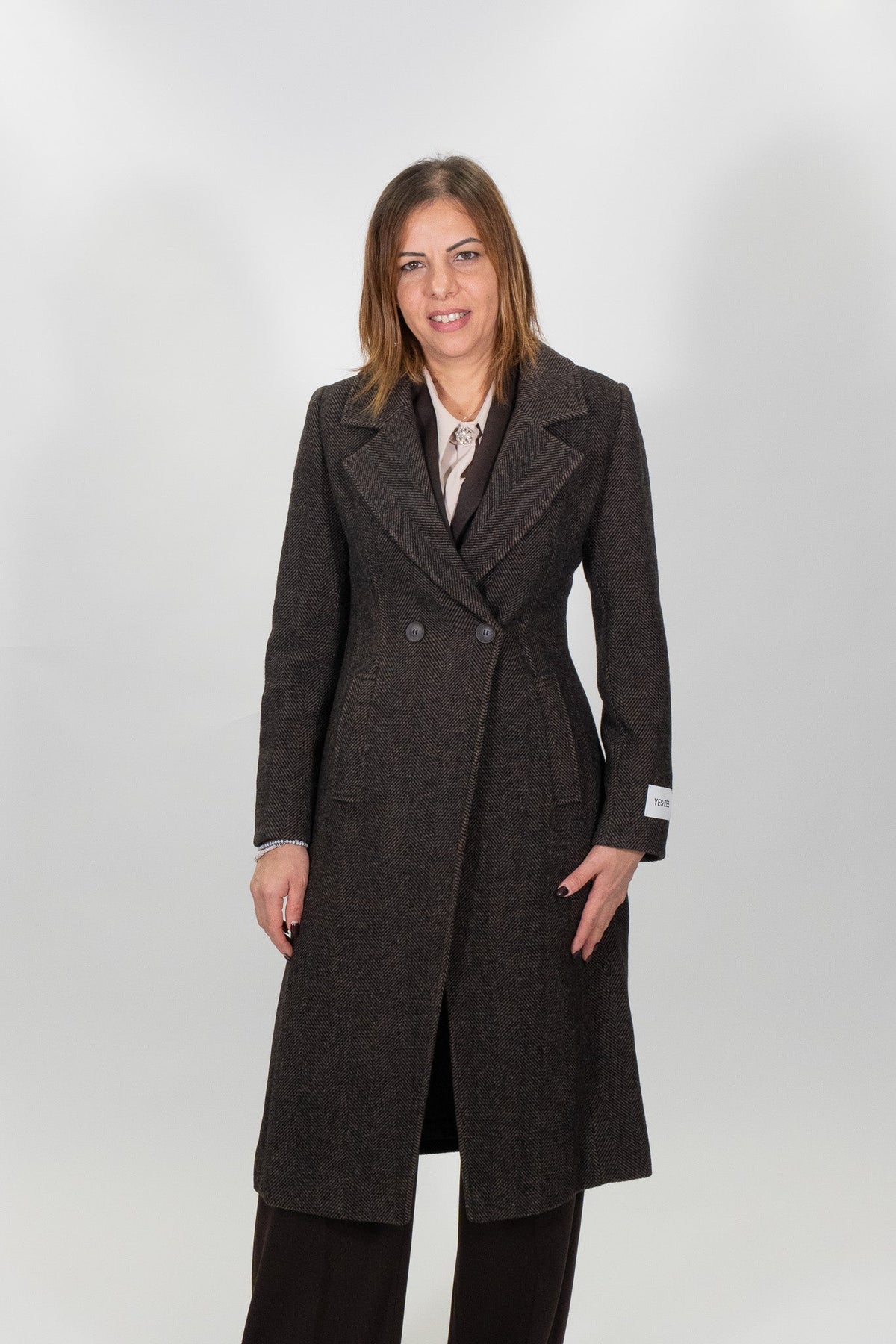 Yes Zee - Cappotto Lungo Doppiopetto - Donna - World Fashion