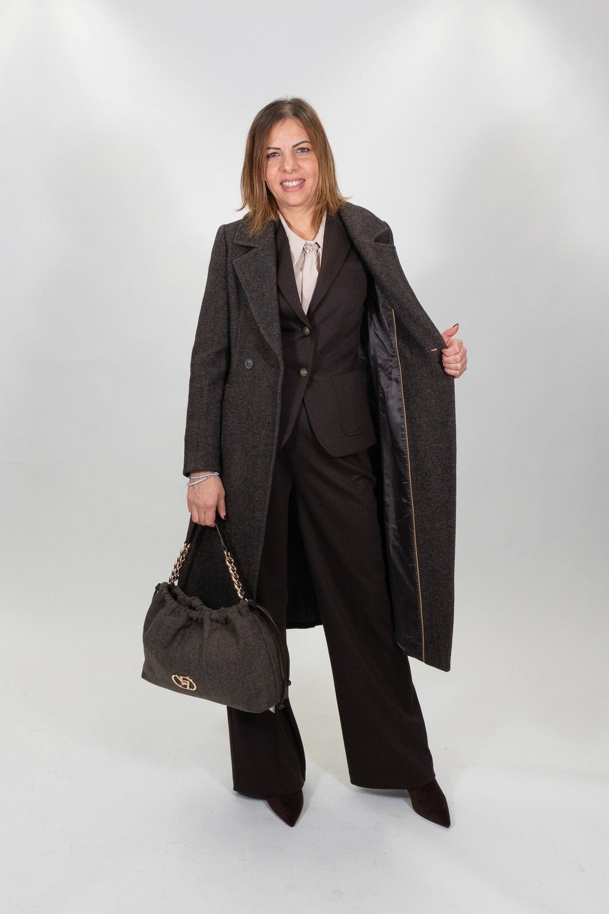Yes Zee - Cappotto Lungo Doppiopetto - Donna - World Fashion