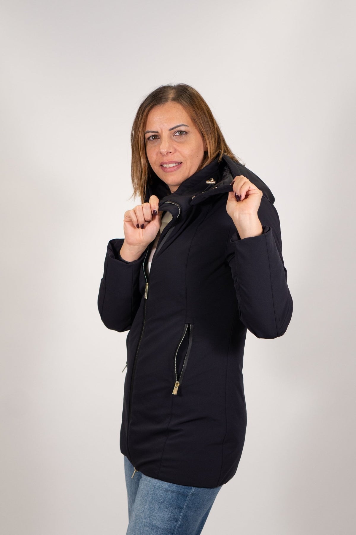 Yes Zee - Cappotto Lungo Sciancrato In Softshell - Donna - World Fashion