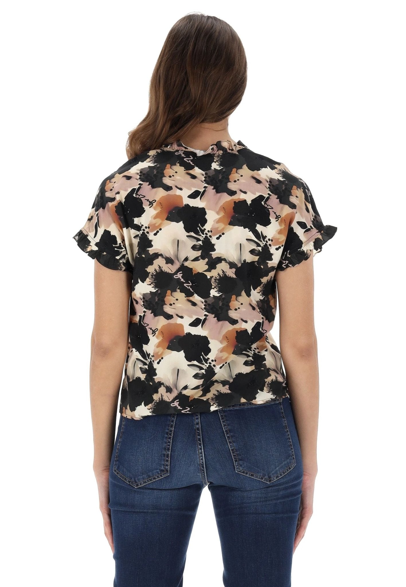 Yes Zee - Casacca Scollo A V In Viscosa Stampata - Donna - World Fashion