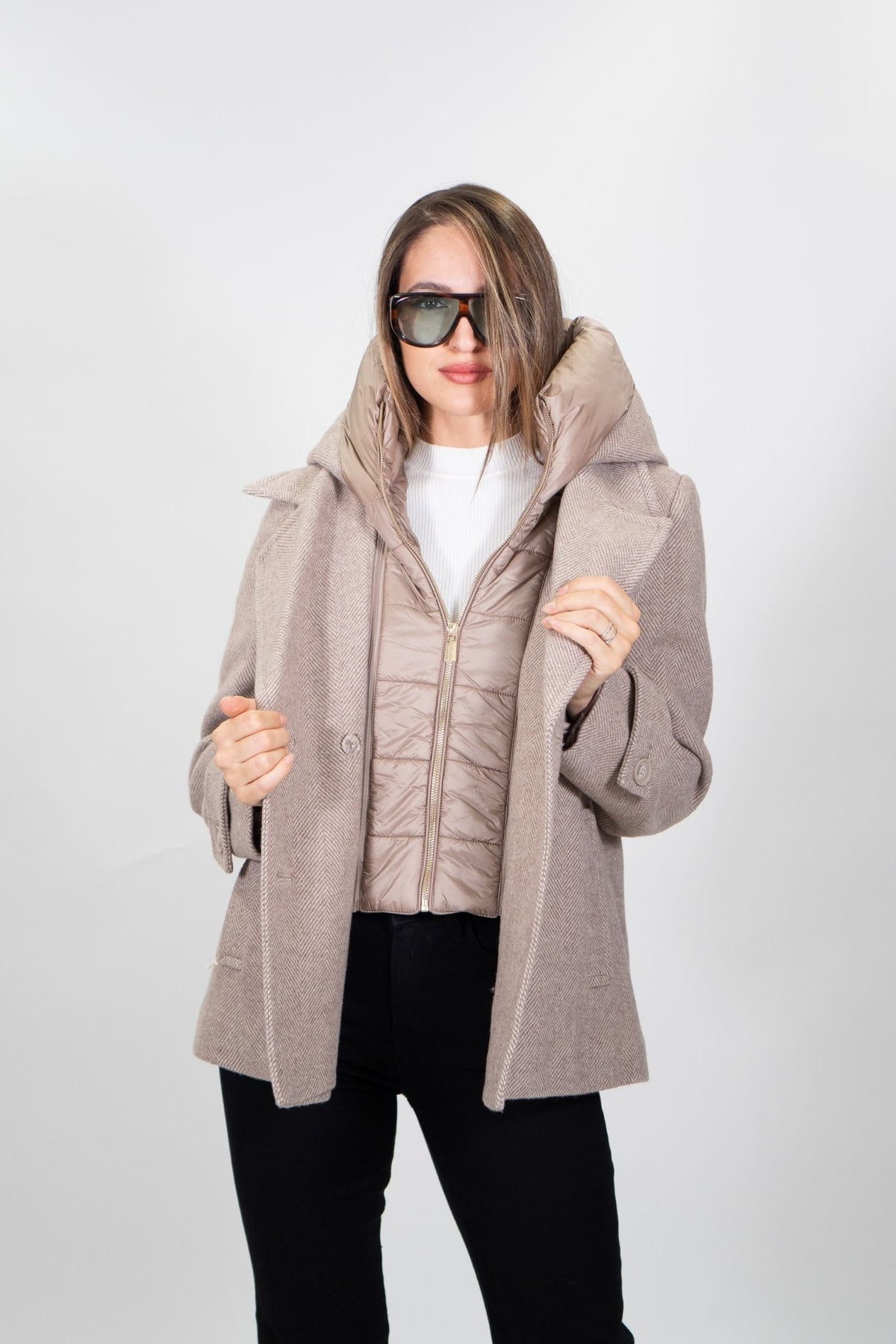 Yes Zee - Giacca doppiopetto con finto gilet rimovibile - Donna - World Fashion