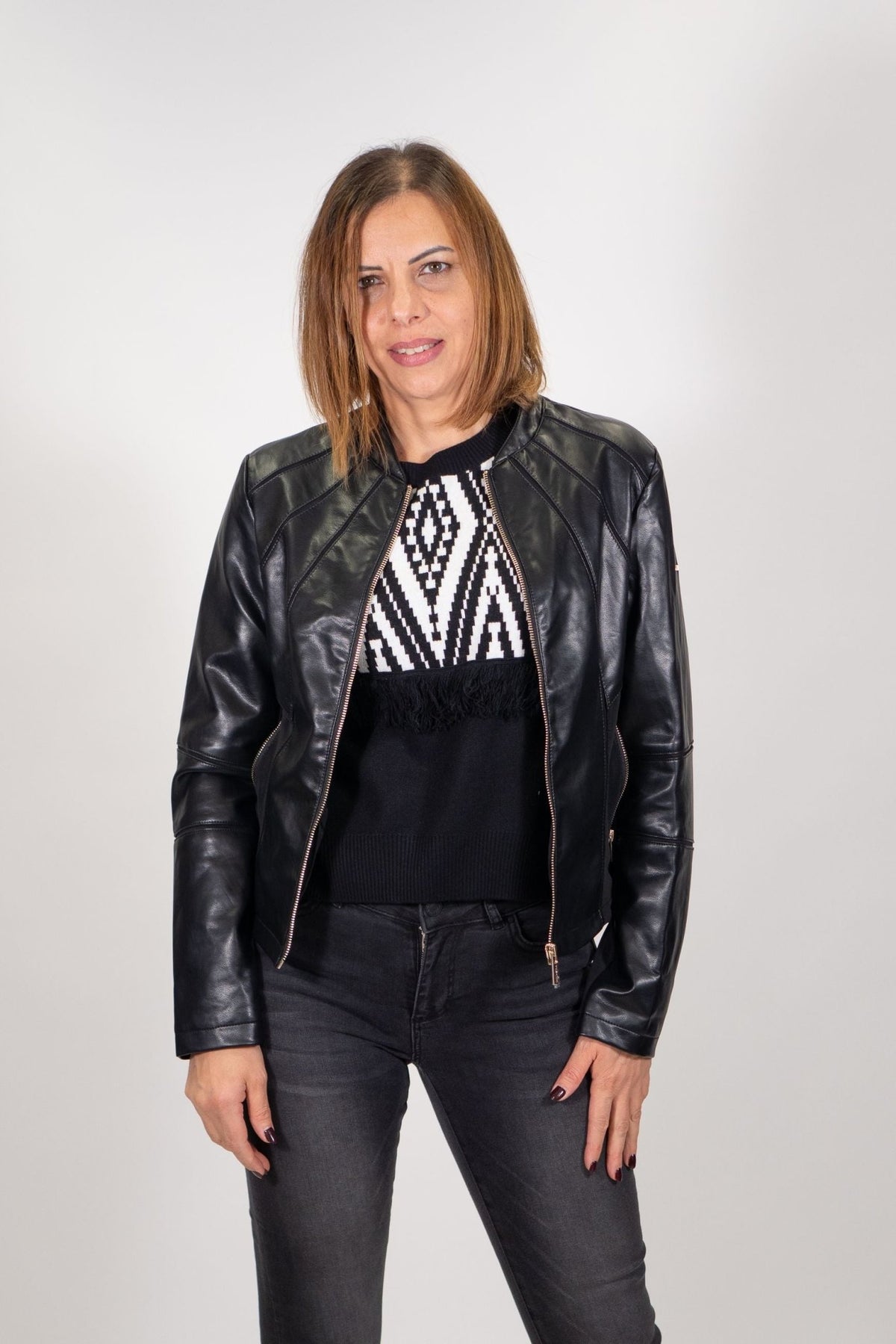 Yes Zee - Giubbino Biker In Tessuto Coated - Donna - World Fashion