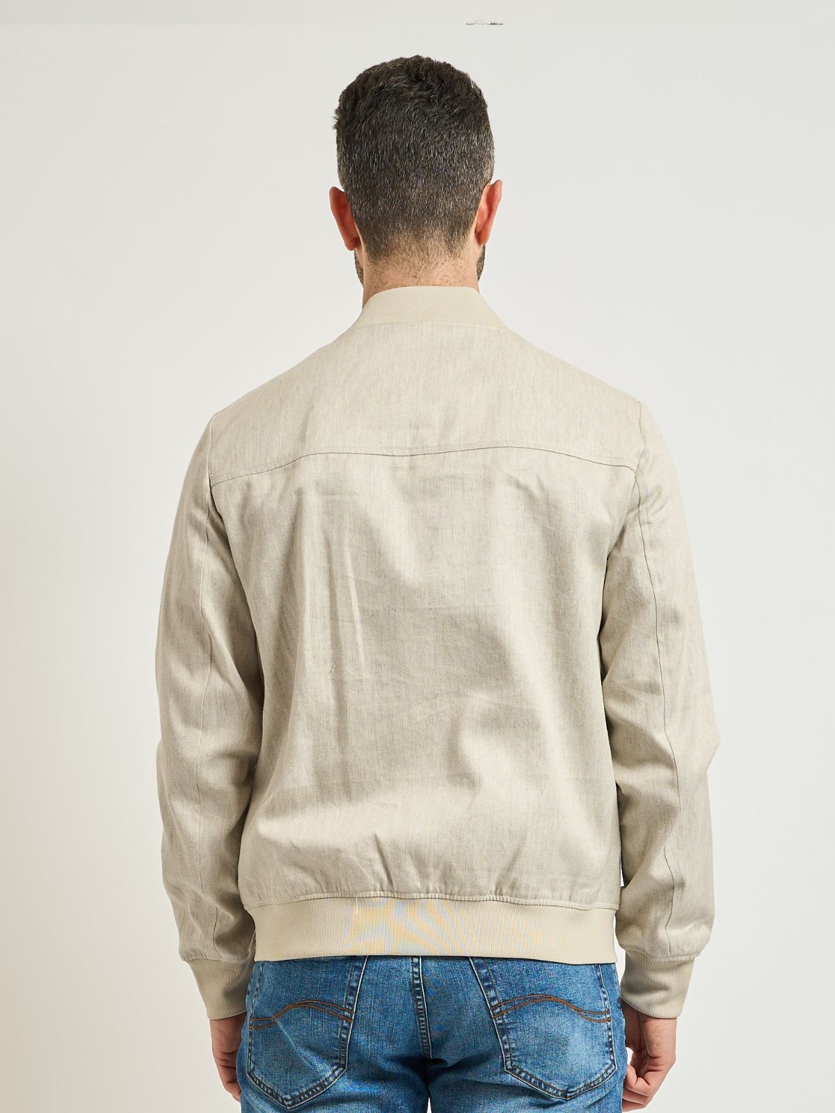 Yes Zee - Giubbino Tipo Bomber In Misto Lino - Uomo - World Fashion