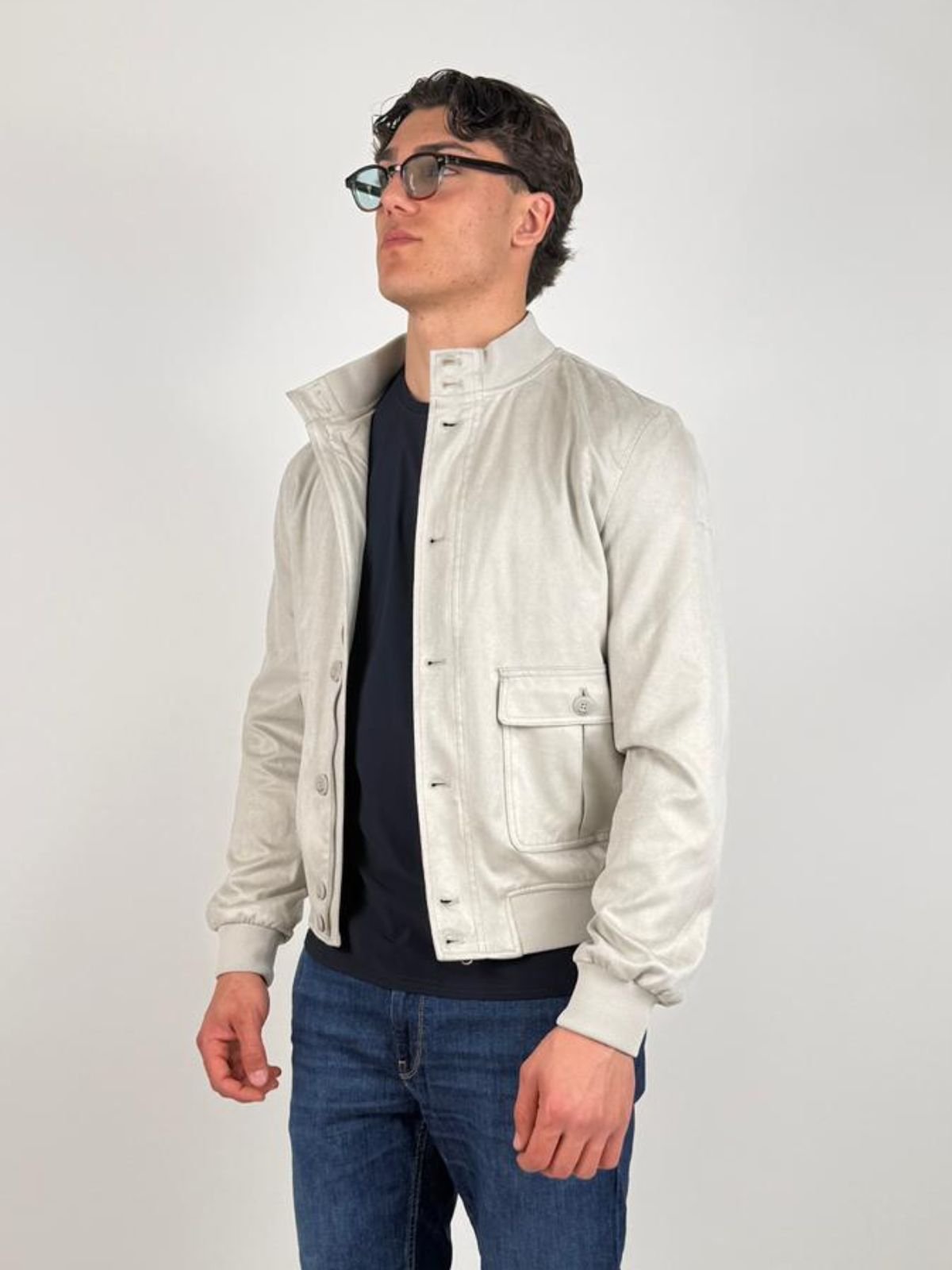 Yes Zee - Giubbino Tipo Bomber In Tessuto Soft - Touch - Uomo - World Fashion