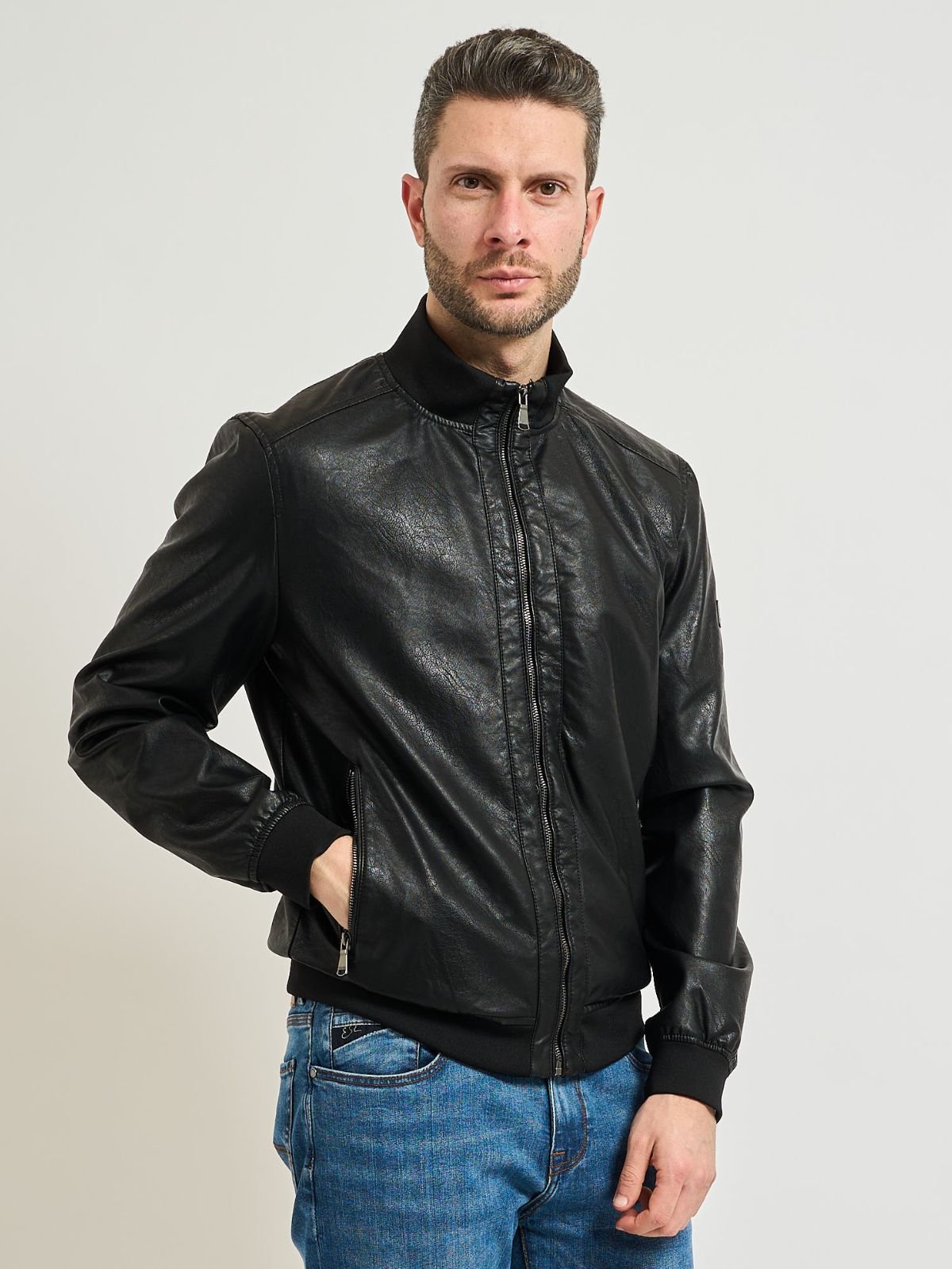 Yes Zee - Giubbino Tipo Bomber In Tessuto Spalmato - Uomo - World Fashion