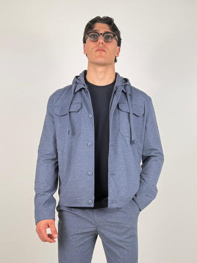 Yes Zee - Giubbino  Tipo Jeans Con Cappuccio - Uomo