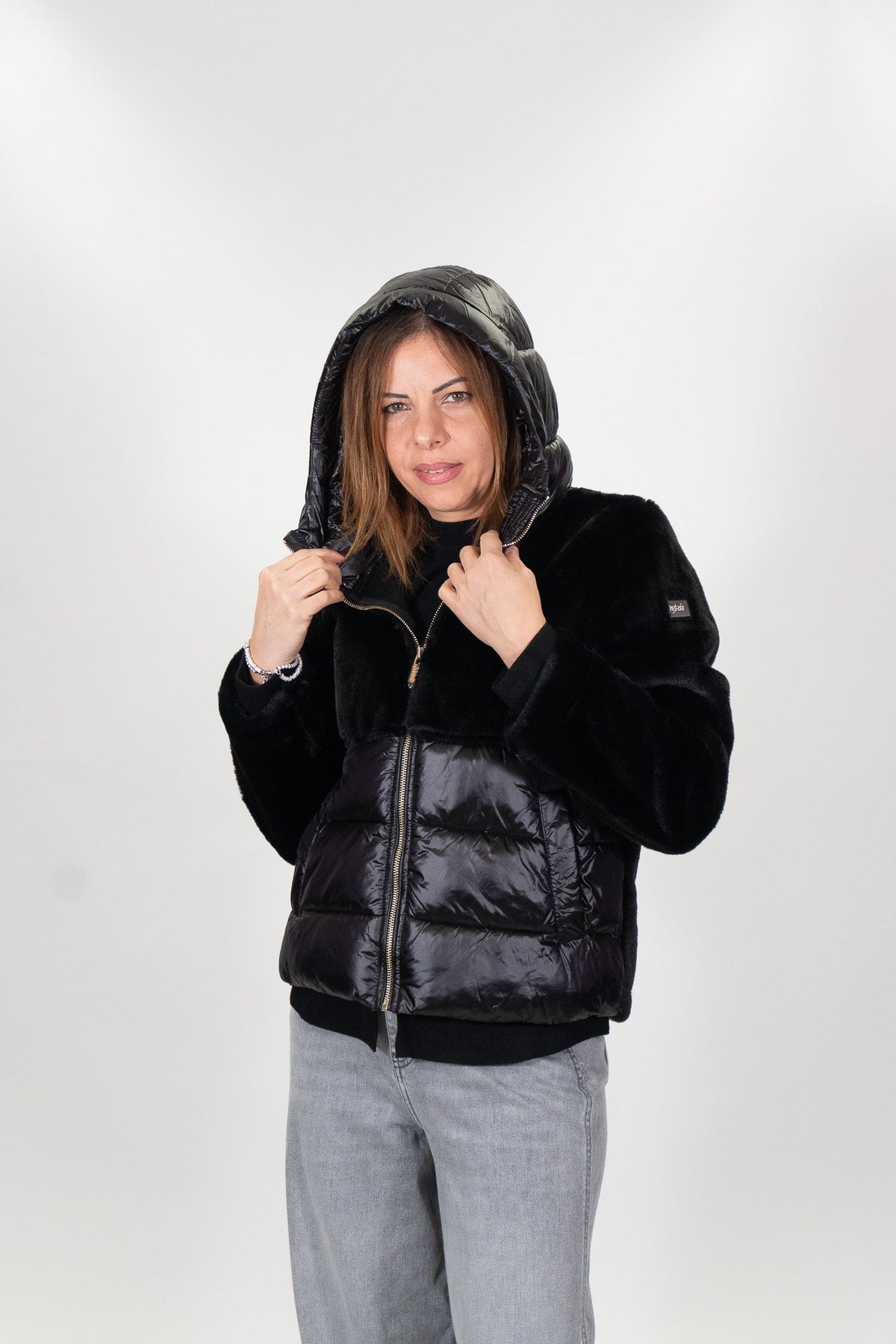 Yes Zee - Giubbino trapuntato con ecopelliccia - Donna - World Fashion