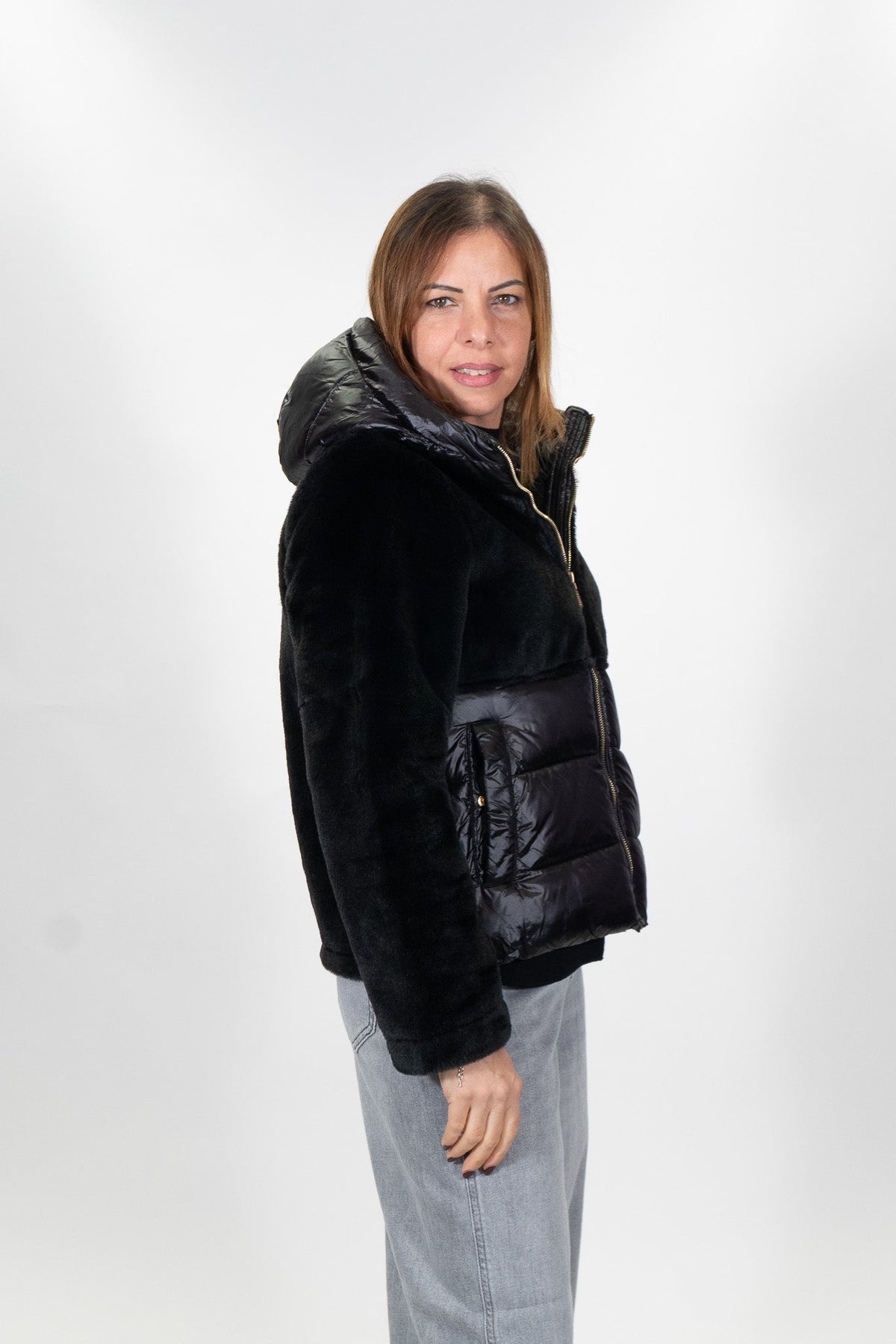Yes Zee - Giubbino trapuntato con ecopelliccia - Donna - World Fashion