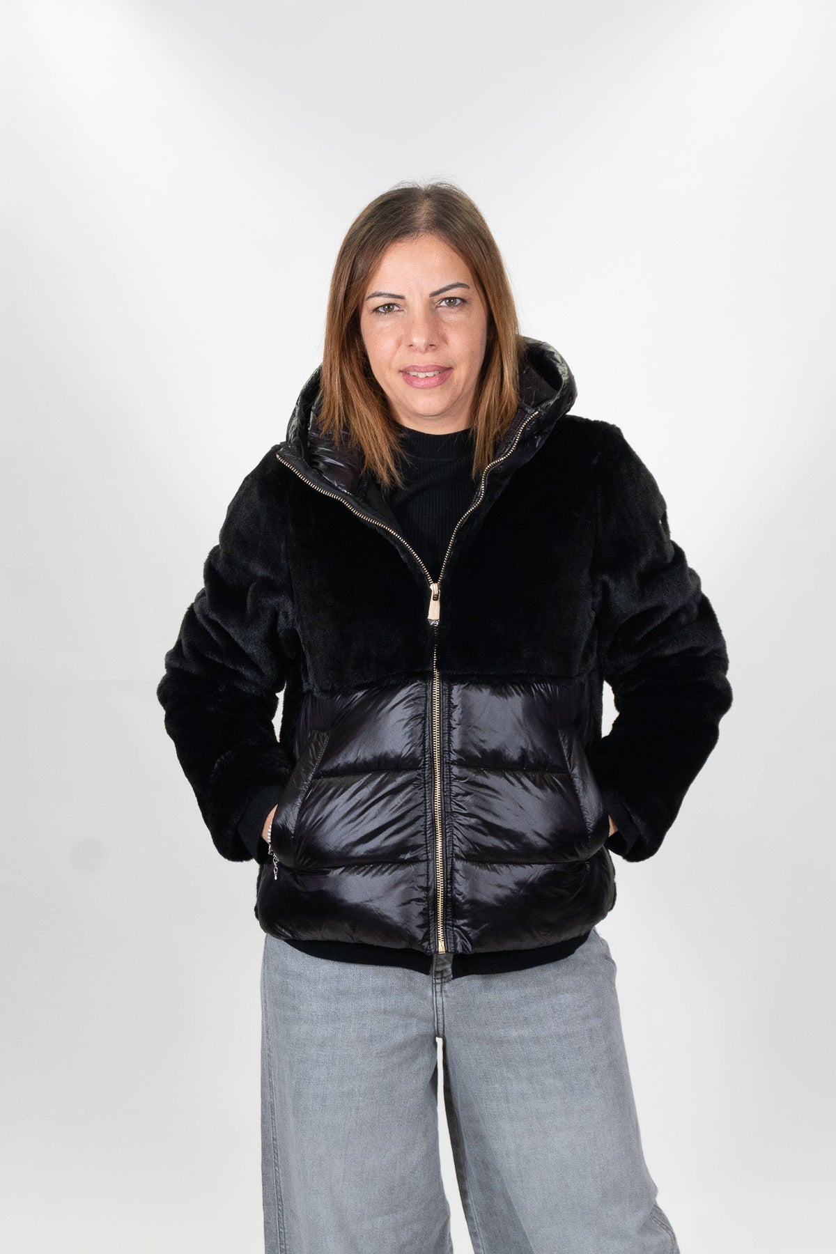 Yes Zee - Giubbino trapuntato con ecopelliccia - Donna - World Fashion
