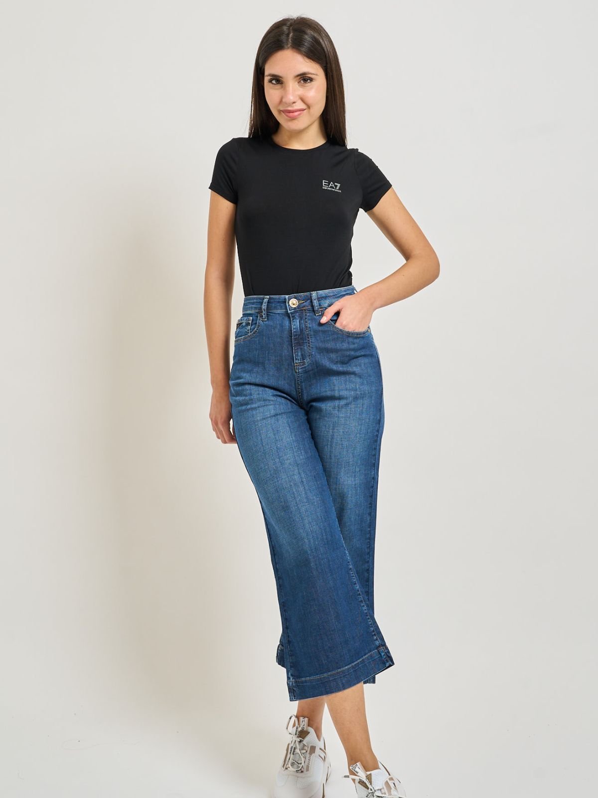 Yes Zee - Jeans 5 Tasche, Palazzo, Wide Leg - Donna - World Fashion
