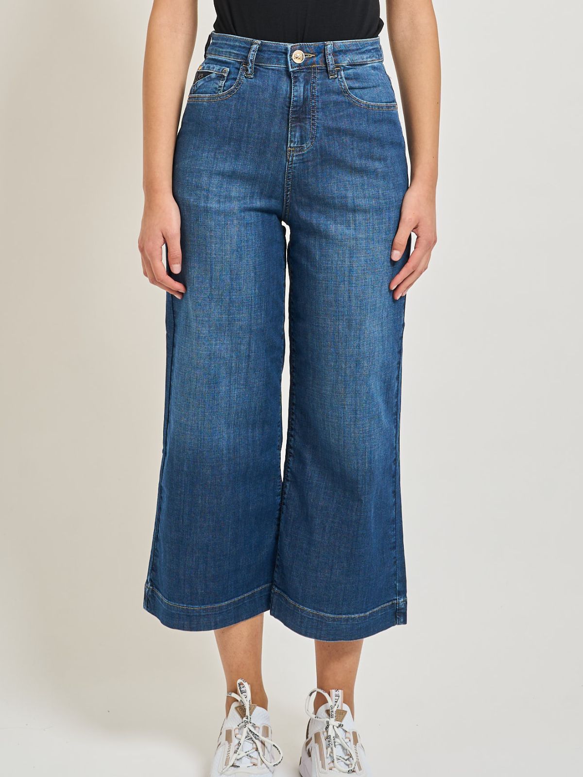 Yes Zee - Jeans 5 Tasche, Palazzo, Wide Leg - Donna - World Fashion