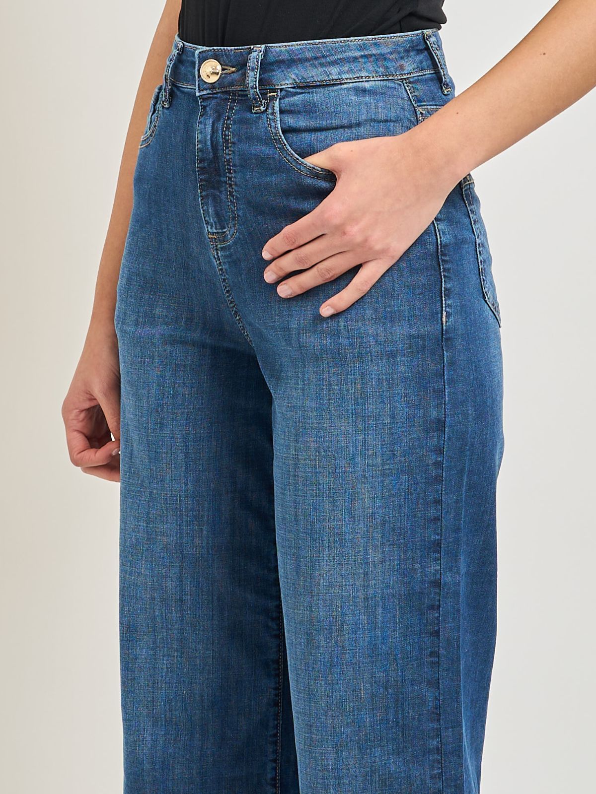 Yes Zee - Jeans 5 Tasche, Palazzo, Wide Leg - Donna - World Fashion