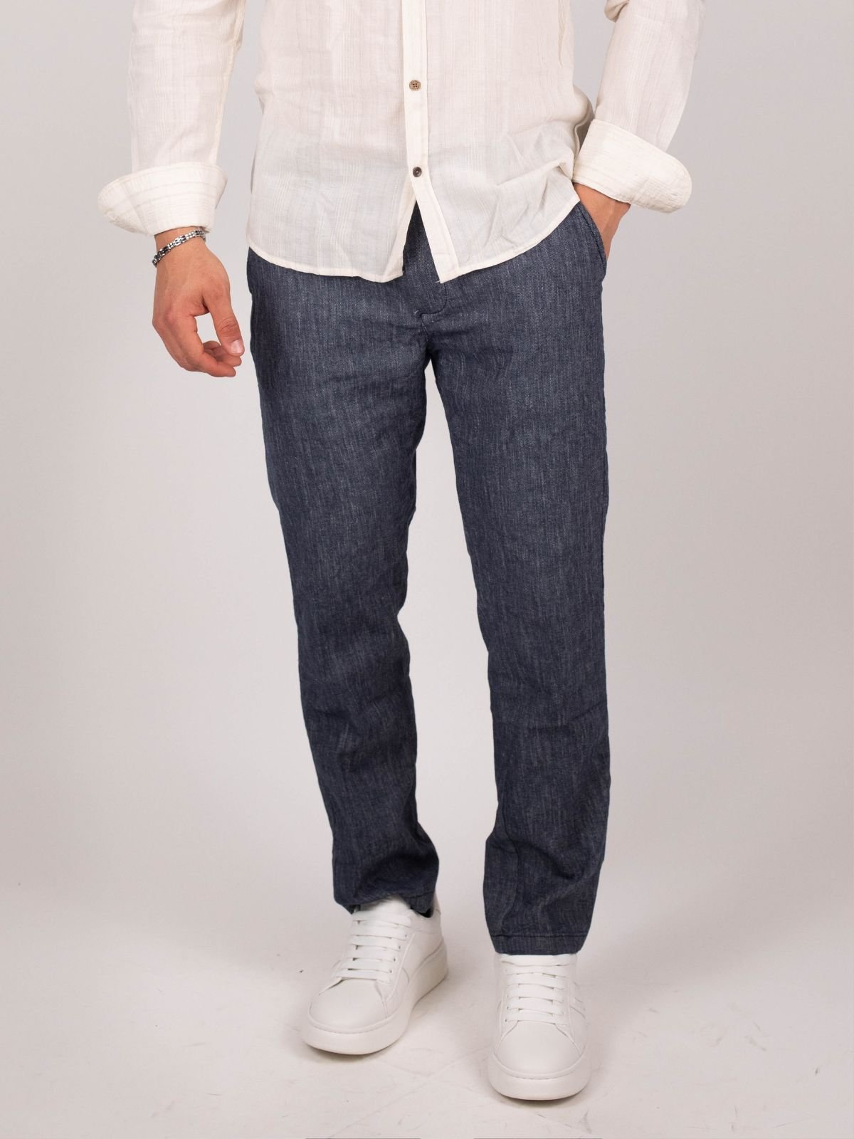 Yes Zee - Jeans Chinos, Pinces, Cintura Interna - Uomo - World Fashion