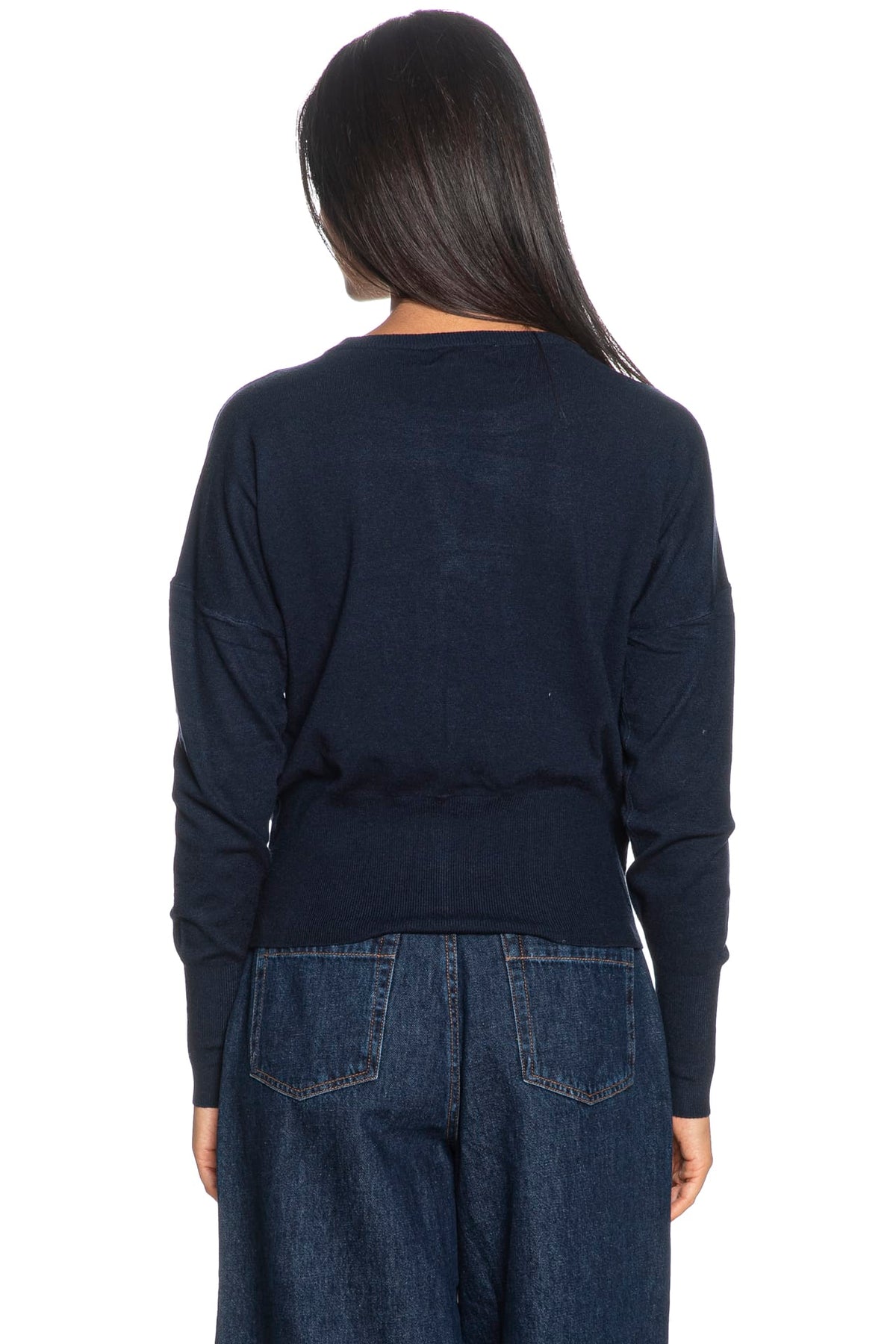 Yes Zee - Maglia Girocollo Con Maxi Costa Al Fondo - Donna - World Fashion