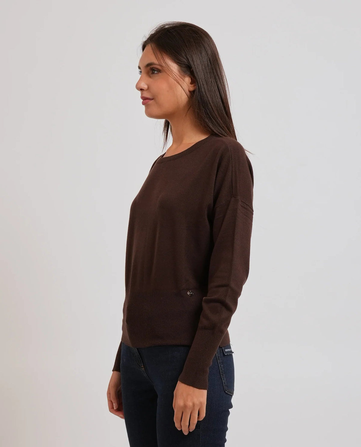 Yes Zee - Maglia Girocollo Con Maxi Costa Al Fondo - Donna - World Fashion