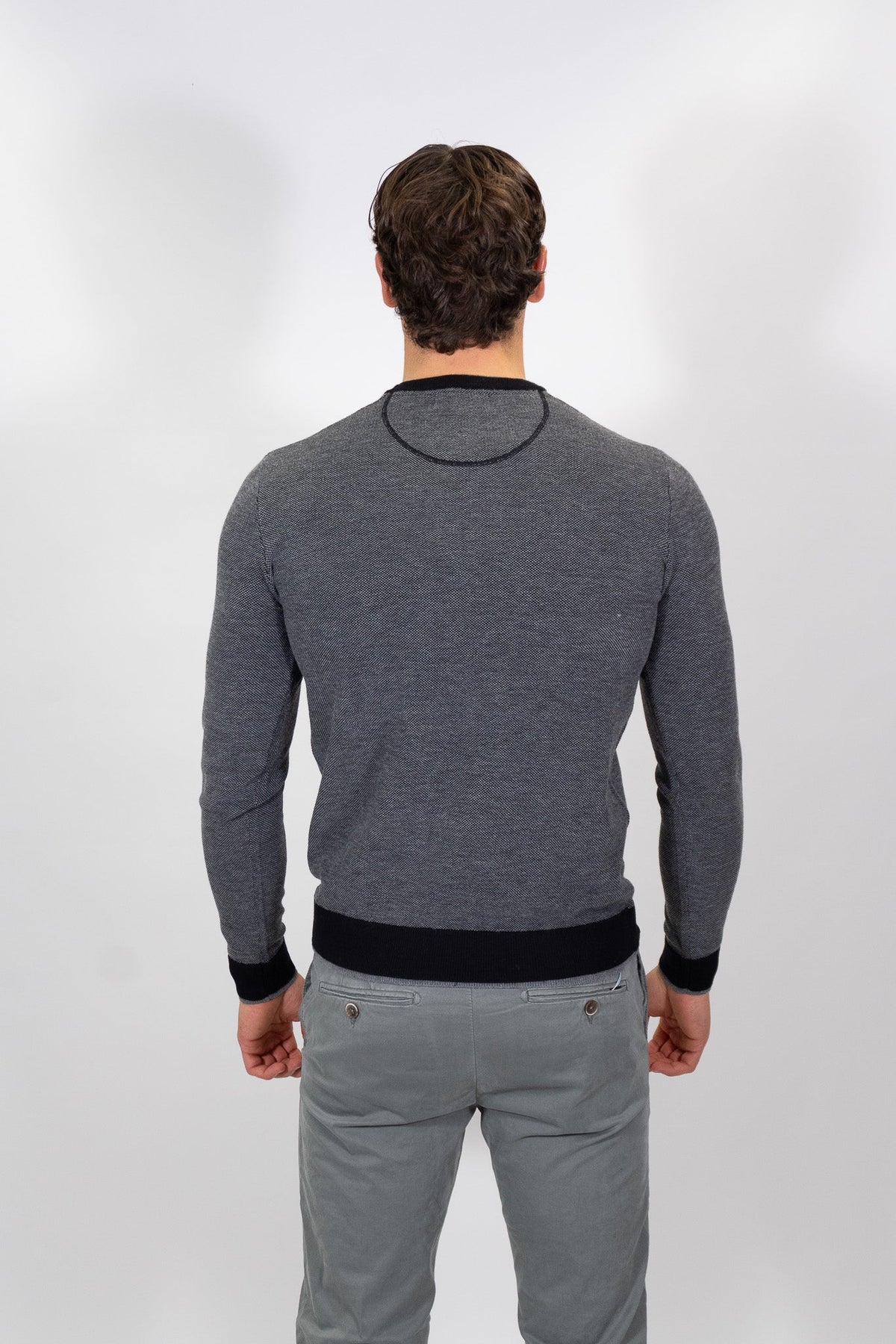 Yes Zee - Maglia girocollo doppia rib - Uomo - World Fashion