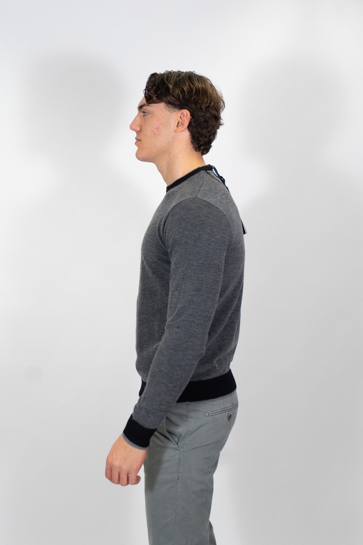 Yes Zee - Maglia girocollo doppia rib - Uomo - World Fashion
