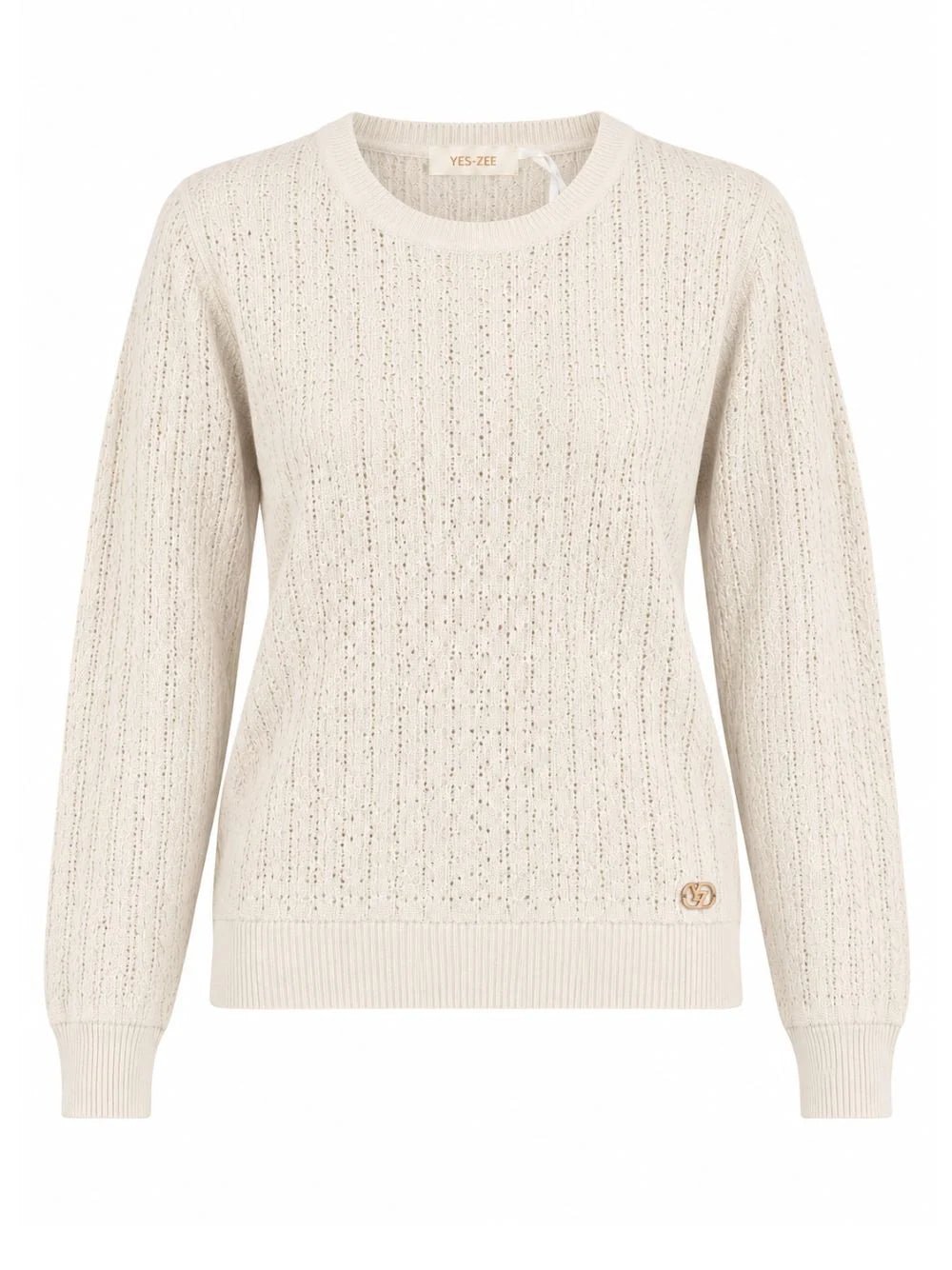 Yes Zee - Maglia Girocollo, Traforata Con Lurex - Donna - World Fashion