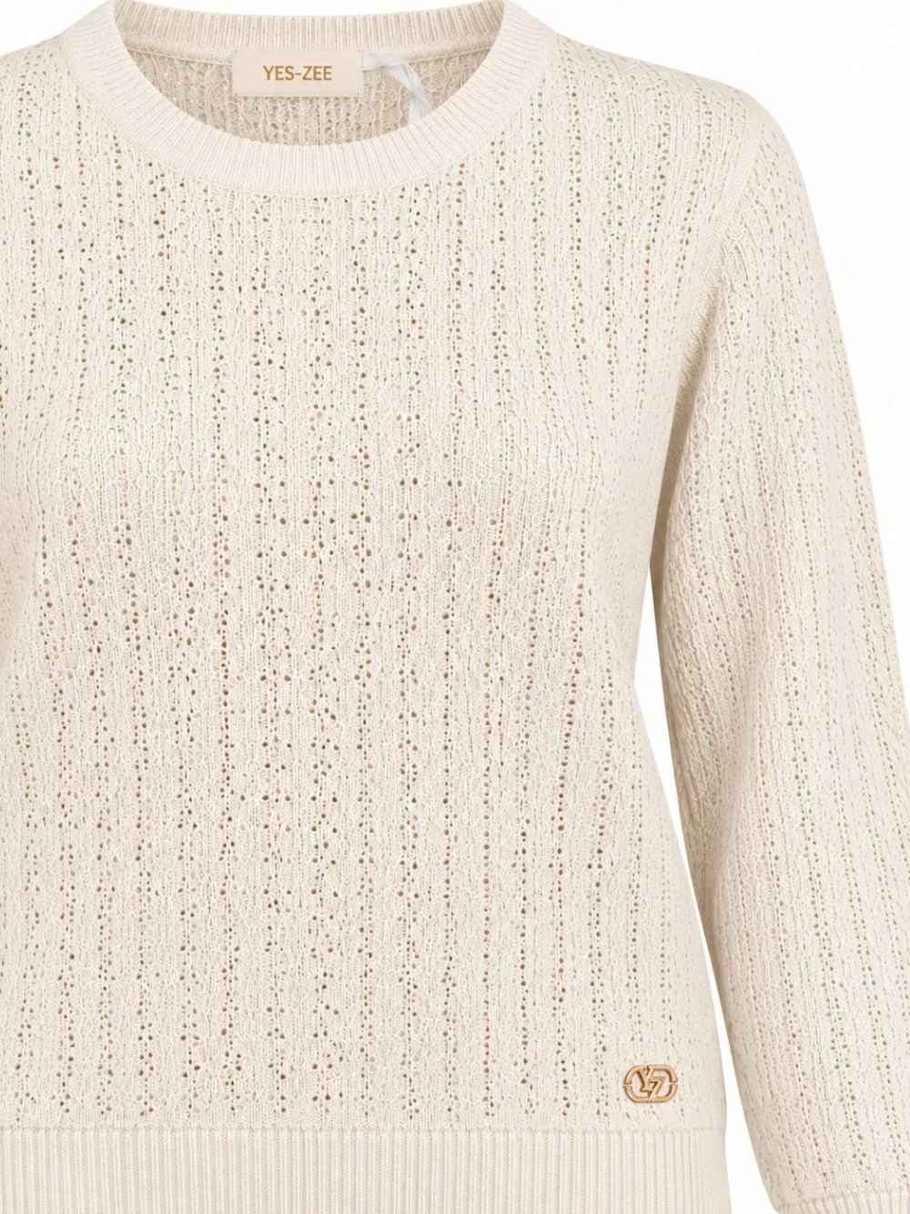 Yes Zee - Maglia Girocollo, Traforata Con Lurex - Donna - World Fashion