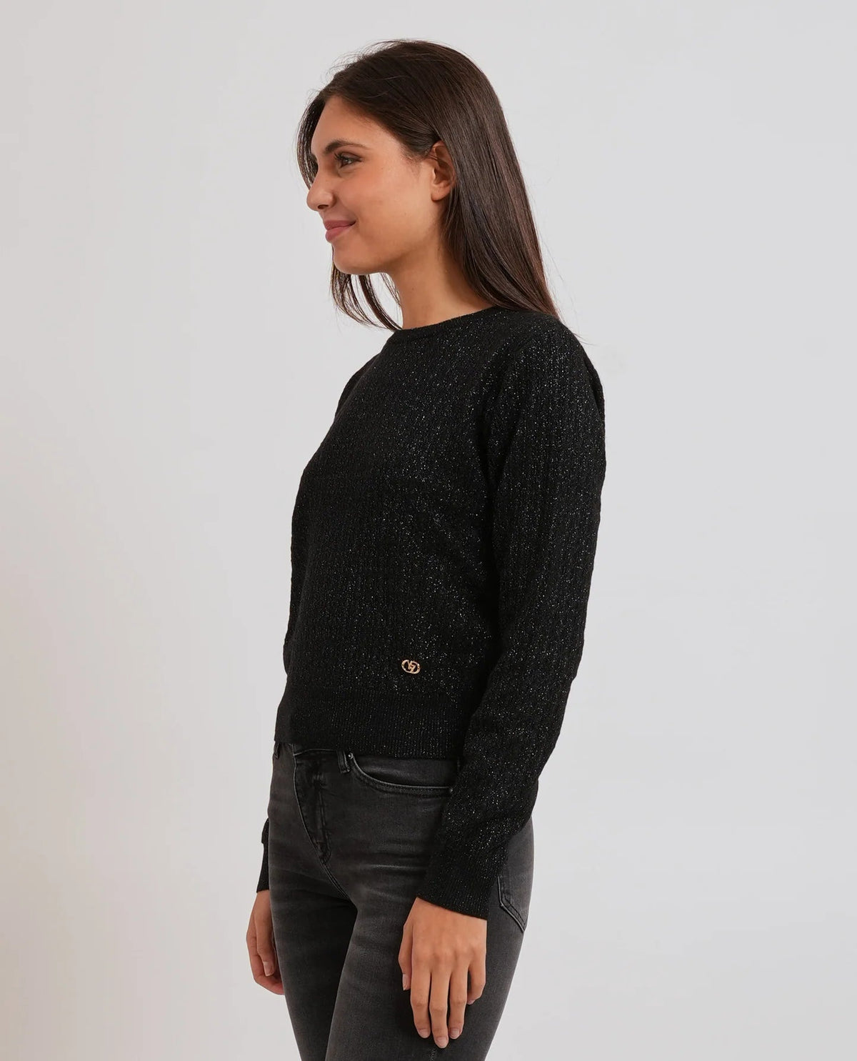 Yes Zee - Maglia Girocollo, Traforata Con Lurex - Donna - World Fashion
