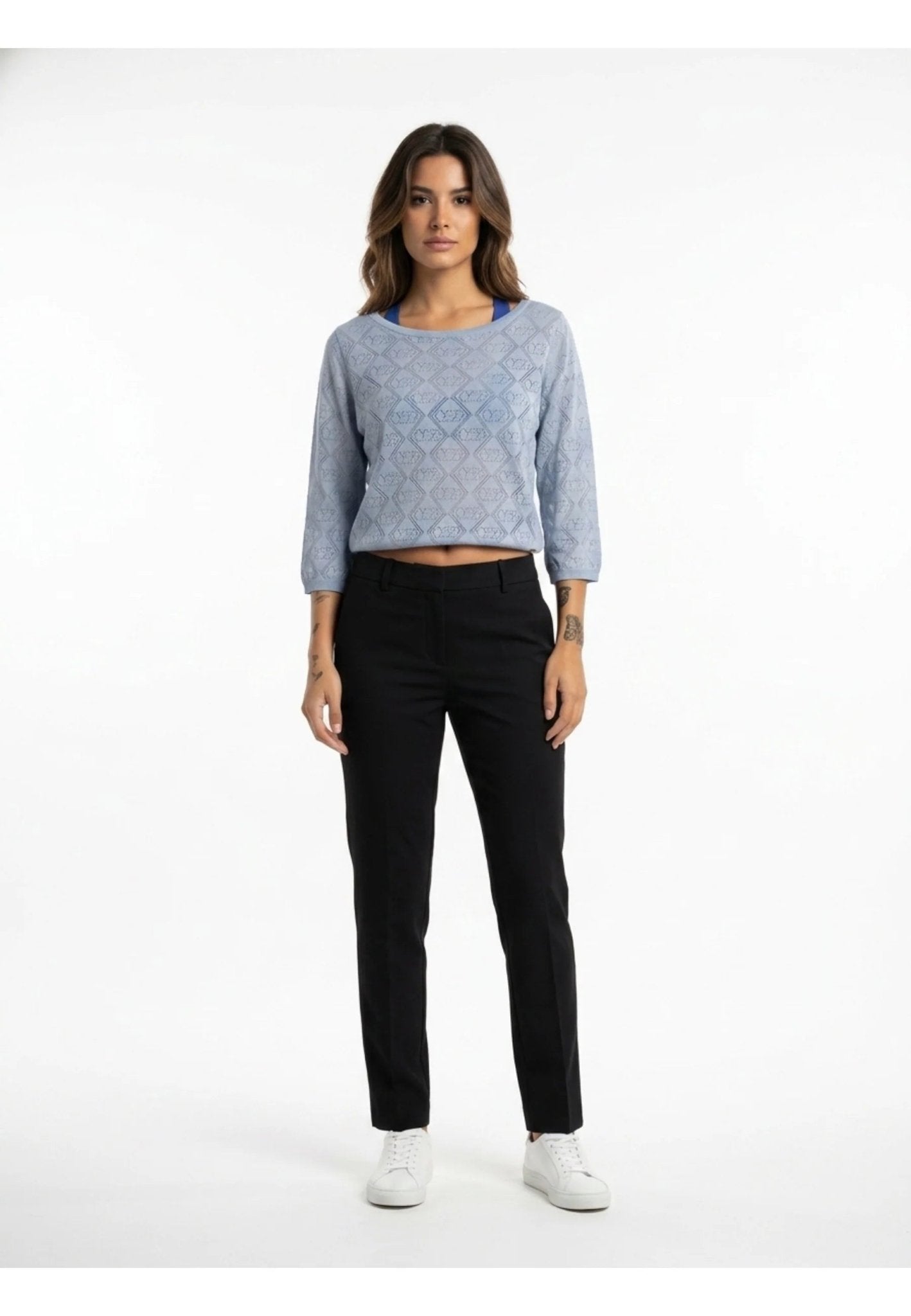Yes Zee - Maglia Scollo Barchetta, Spacchi Manica - Donna - World Fashion