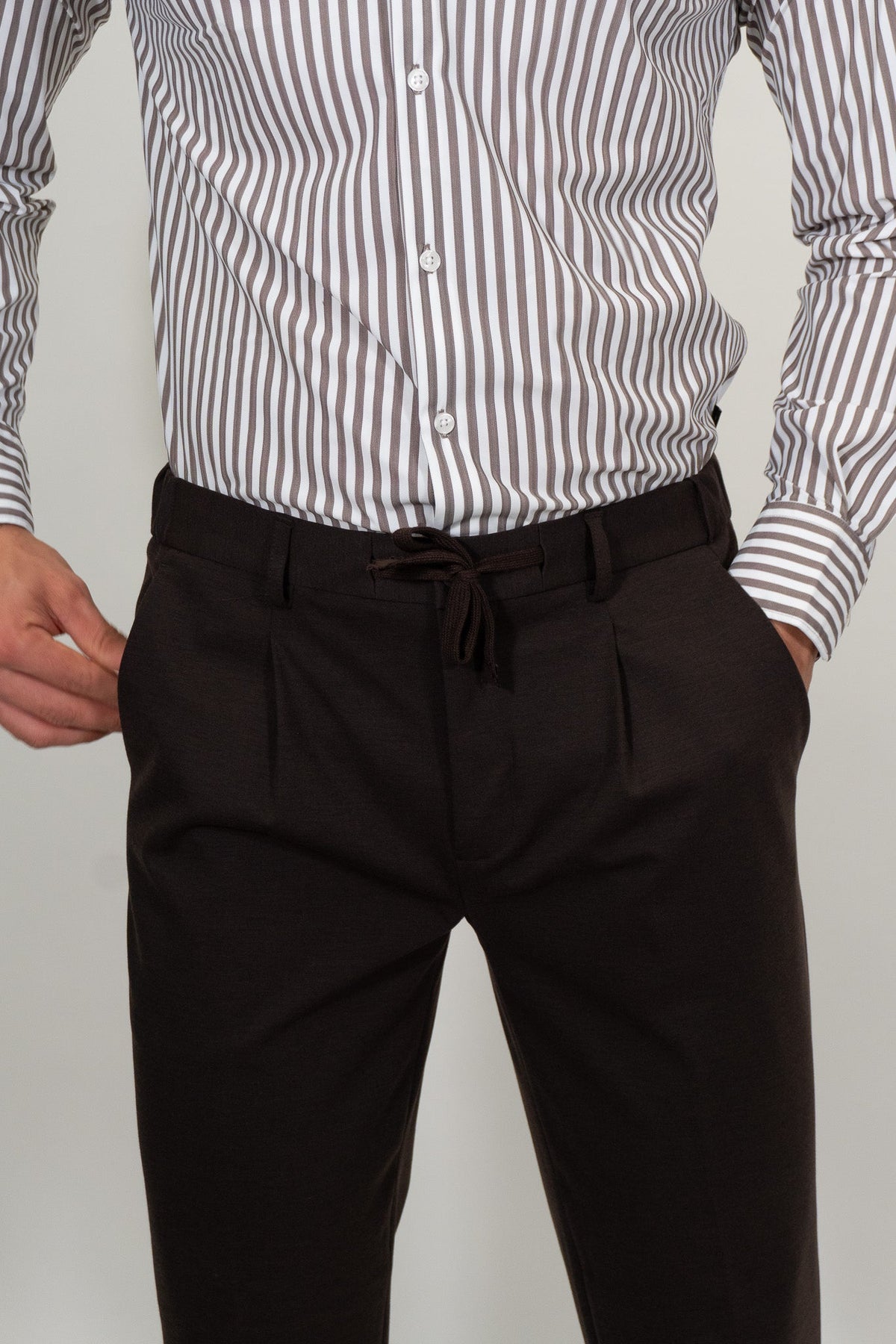 Yes Zee - Pantalone chinos con pinces e coulisse - Uomo - World Fashion