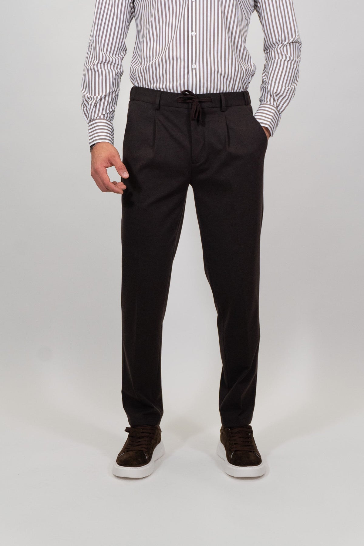 Yes Zee - Pantalone chinos con pinces e coulisse - Uomo - World Fashion