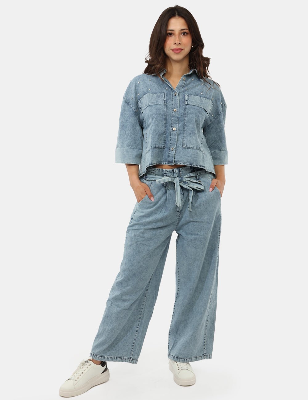 Yes Zee - Pantalone con cintura. - Donna - World Fashion