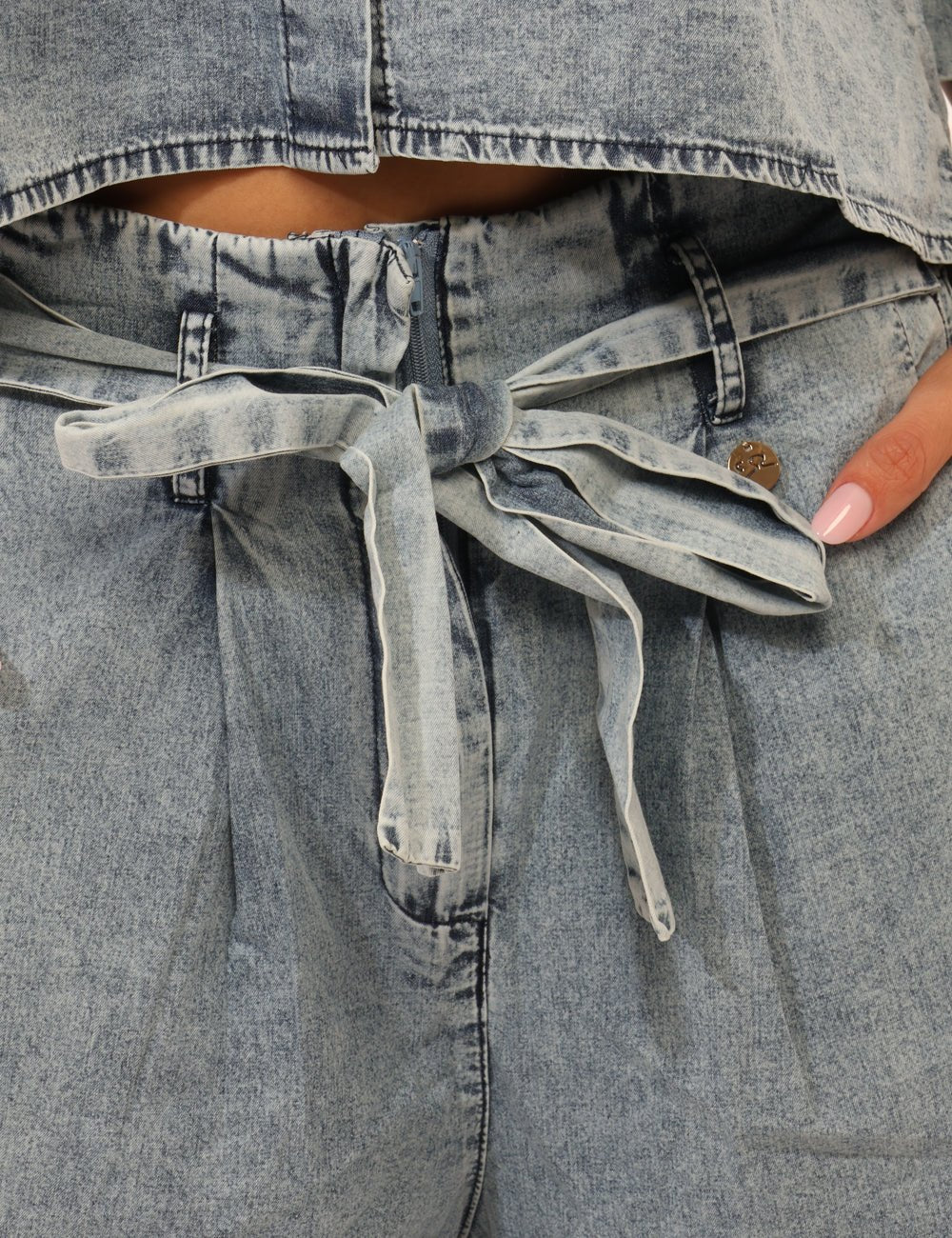 Yes Zee - Pantalone con cintura. - Donna - World Fashion
