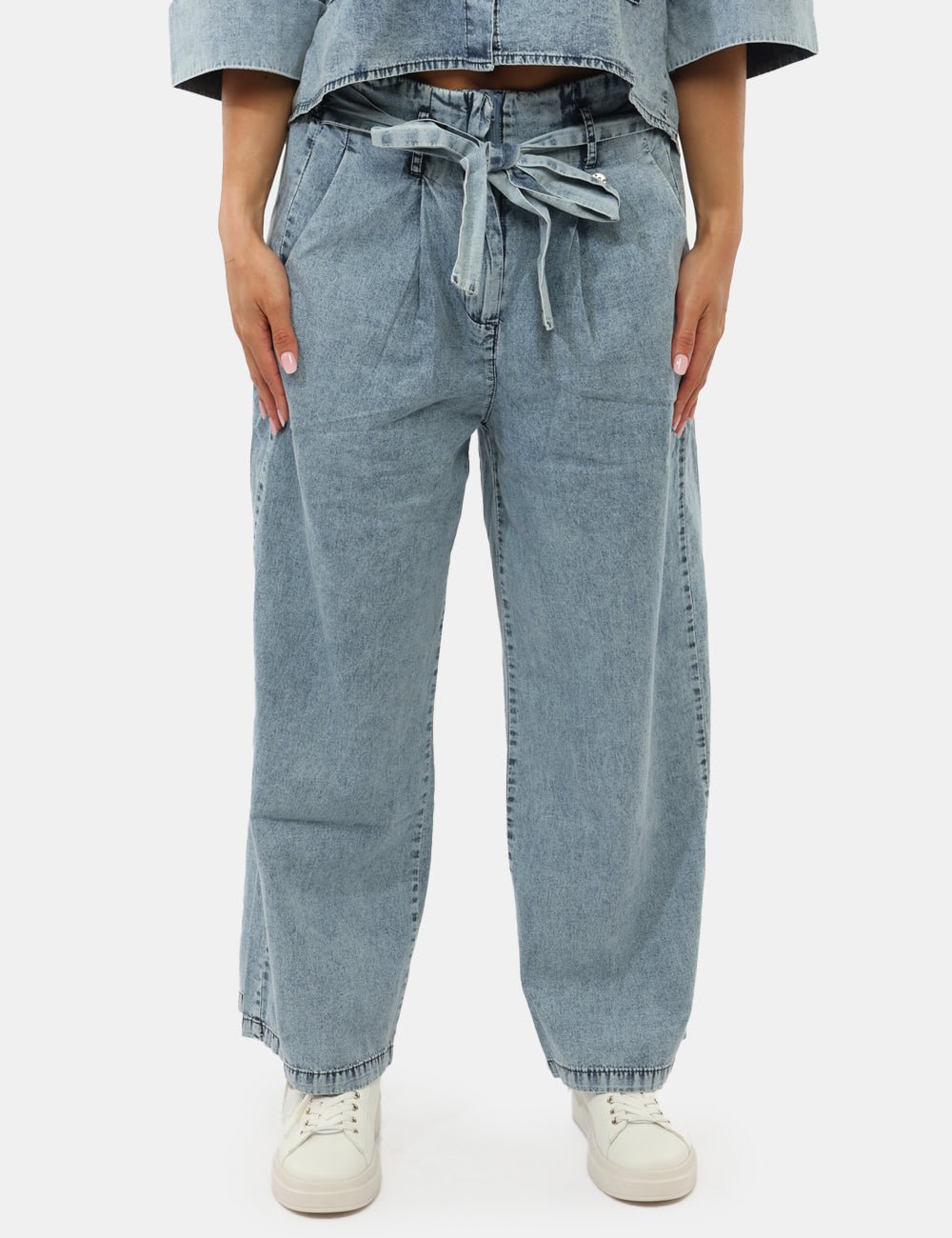 Yes Zee - Pantalone con cintura. - Donna - World Fashion