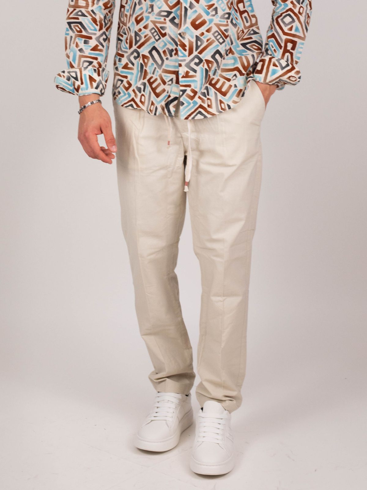 Yes Zee - Pantalone Coulisse Ed Elastico, Regular - Uomo - World Fashion