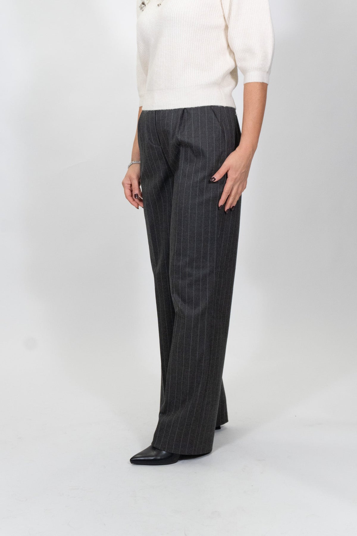 Yes Zee - Pantalone Palazzo Con Elastico In Vita - Donna - World Fashion