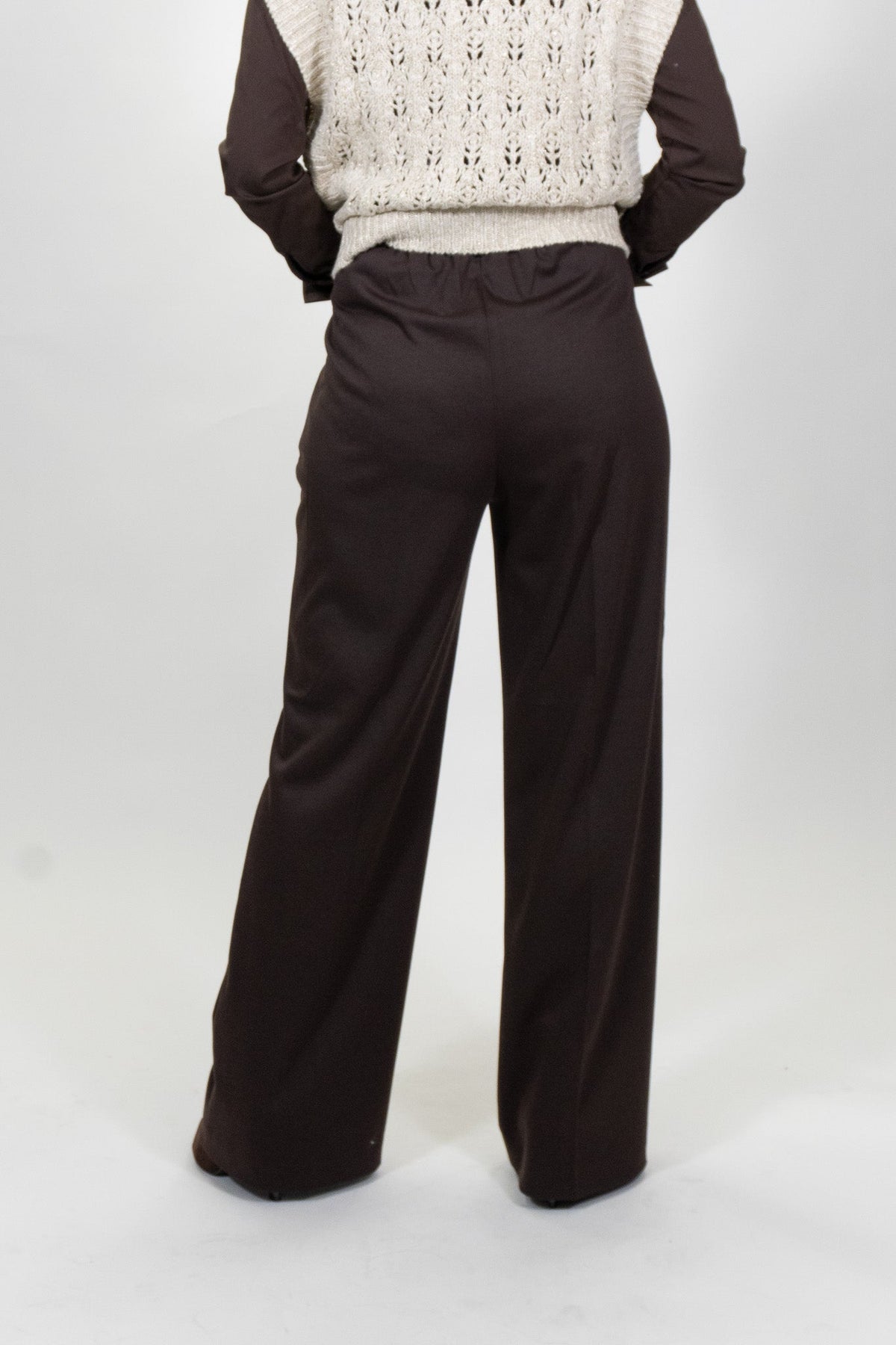 Yes Zee - Pantalone Palazzo Con Elastico In Vita - Donna - World Fashion
