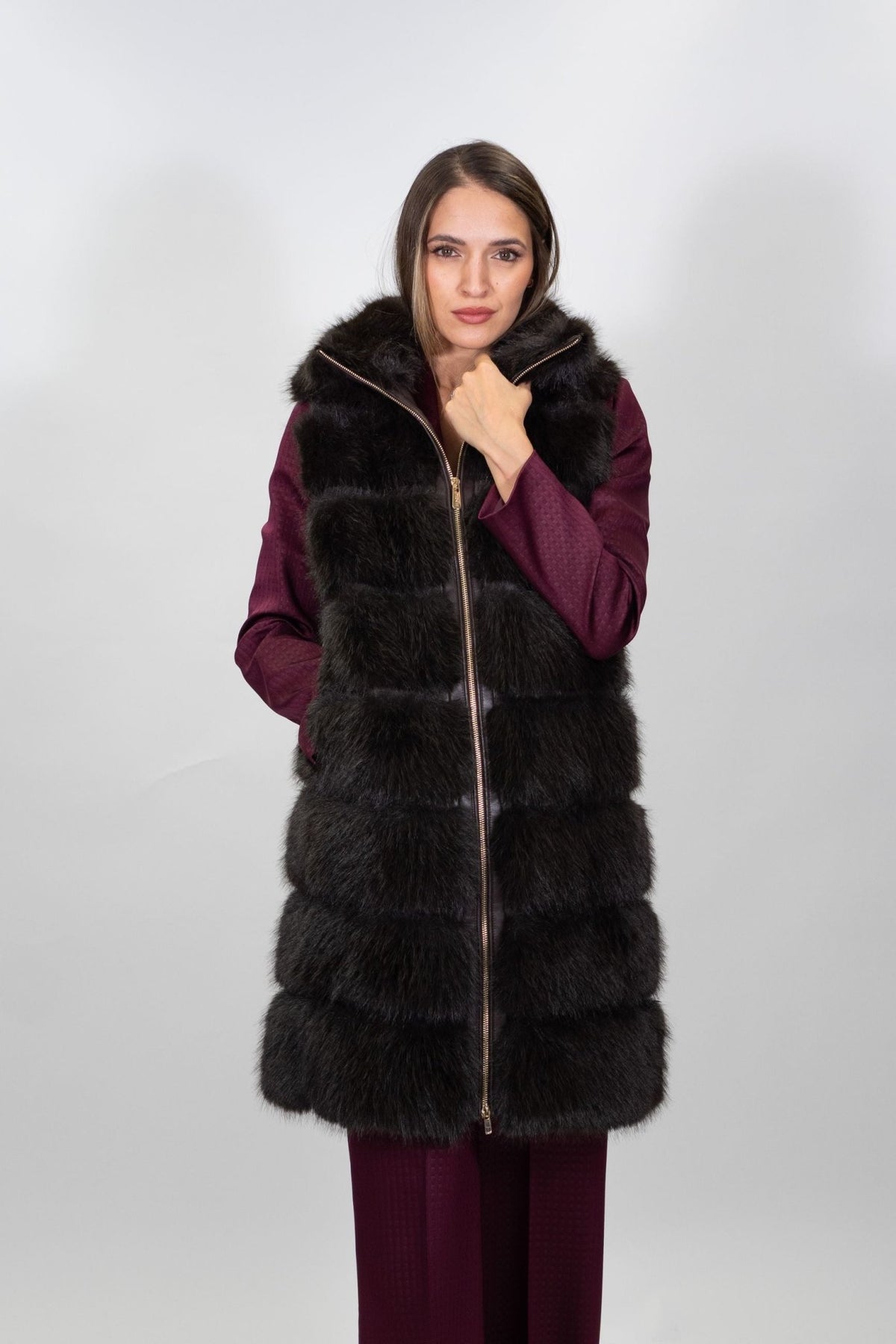 Yes Zee - Smanicato lungo faux fur - Donna - World Fashion