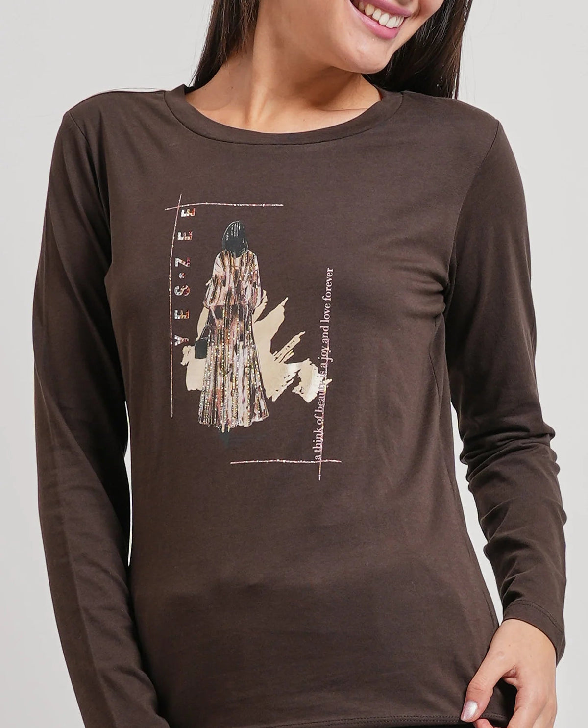 Yes Zee - T-Shirt Aderente, Girocollo, M/L - Donna - World Fashion