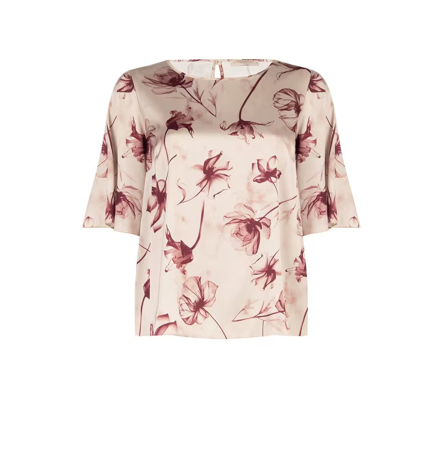 Rinascimento Curvy - Blusa a stampa floreale con maniche a campana - Donna