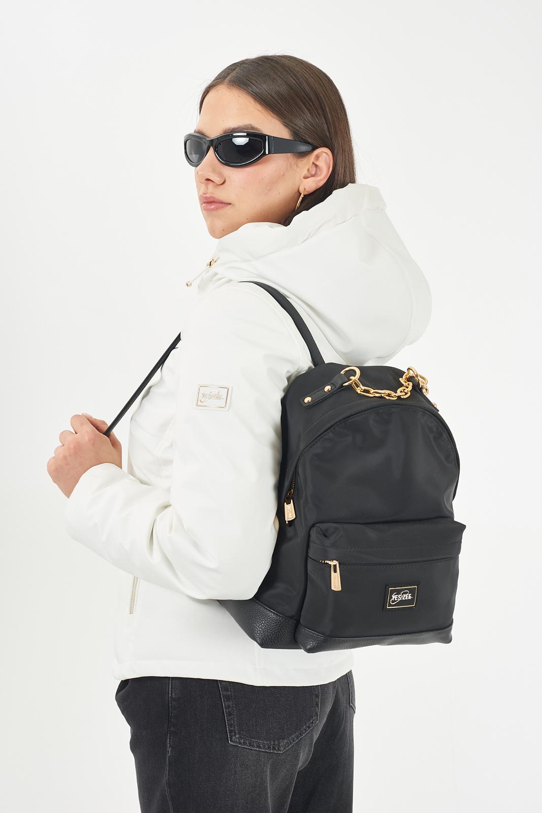 Zaino In Tessuto Tecnico, Maniglia In Catena Donna - Yes Zee - World Fashion