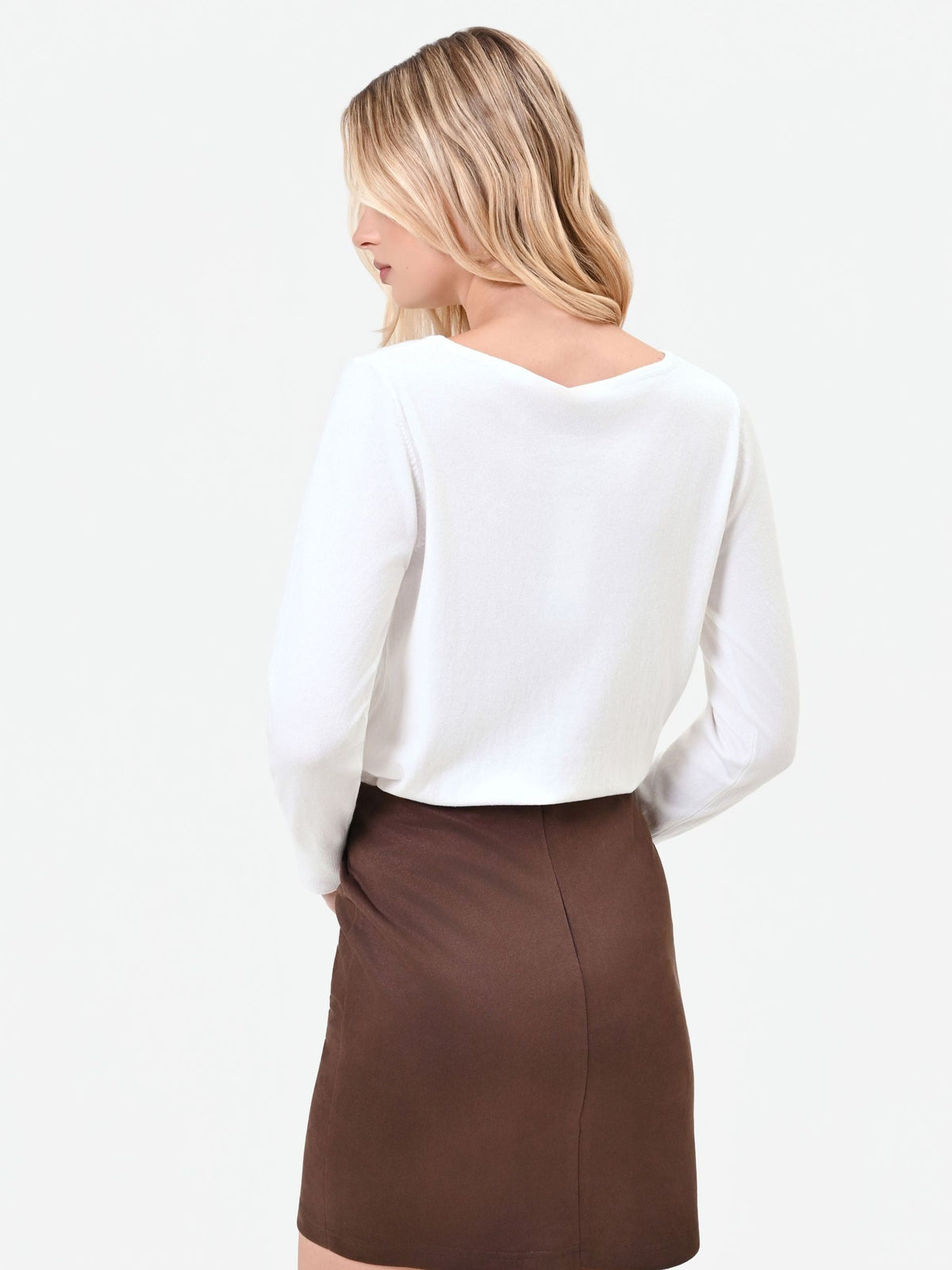 Rinascimento - Maglia scollo a barca in misto viscosa - Donna