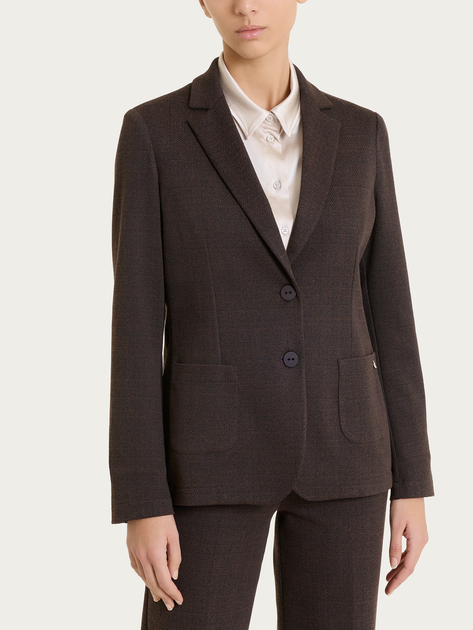 Ragno - Blazer con due bottoni e tweed pattern in Jacquard - Donna